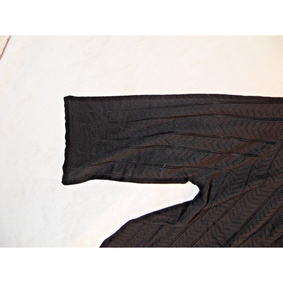 Adrianna Papell Sweater 2XL Black Pointelle Stitch scallop-cuffed bell‎ sleeve - Picture 5 of 11